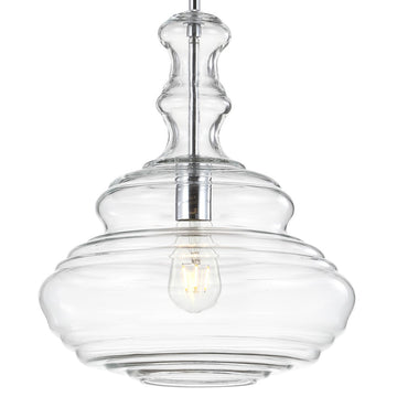 Bettina 13.37" Glass/Metal LED Pendant - JONATHAN Y